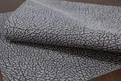 Leather Opera Elephant Print Italian Suede, Cemento