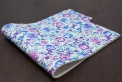 Leather Conceria La Perla Azzurra Floral Print, Bianca