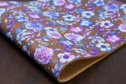 Conceria La Perla Azzurra Floral Print, Brown Leather